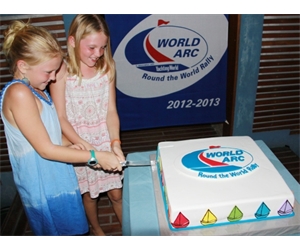 Kathryn and Audrey cut the World ARC 'half way' cake