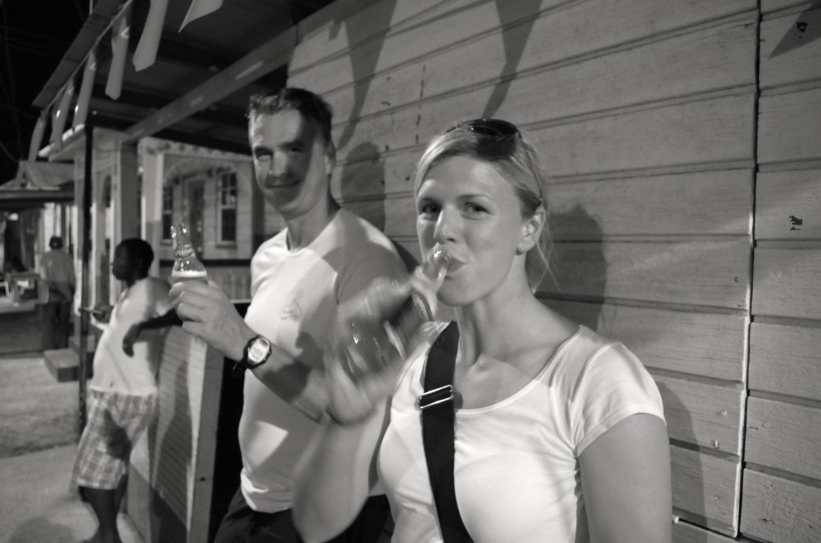 Andreas and ARC staff Mia at the Anse la Raye fish fry